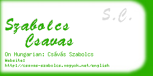 szabolcs csavas business card